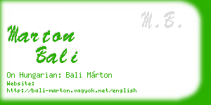 marton bali business card